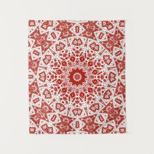 Tapete De Parede vermelho e branco, etnia bandana