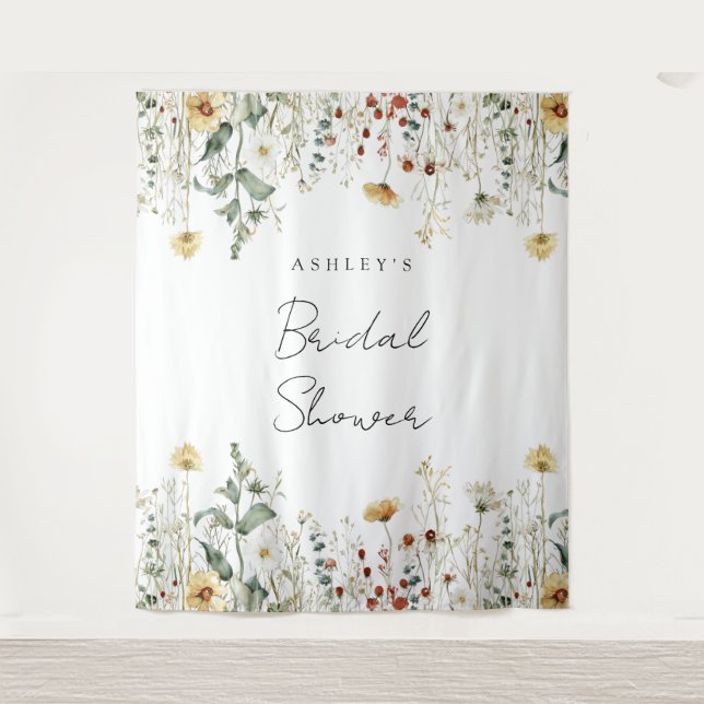 Tapete De Parede Verões de Campo de Flor Selvagem Chá de panela (Frente)