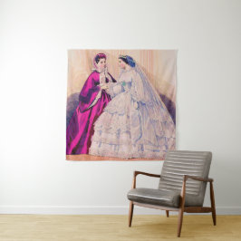 Tapete De Parede Vestido de noiva da estampa de moda francesa de 18