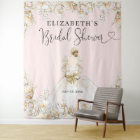 Vestido de Noiva Floral Rosa Bege Banho de Noiva