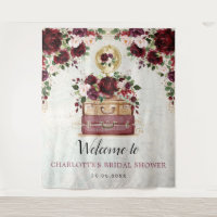 Viagem Borgonha Floral Rosa Bridal Shower Bem-vind
