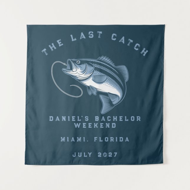 Tapete De Parede Viagem de Fim de Semana com Tema de Pesca Despedid (Frente)
