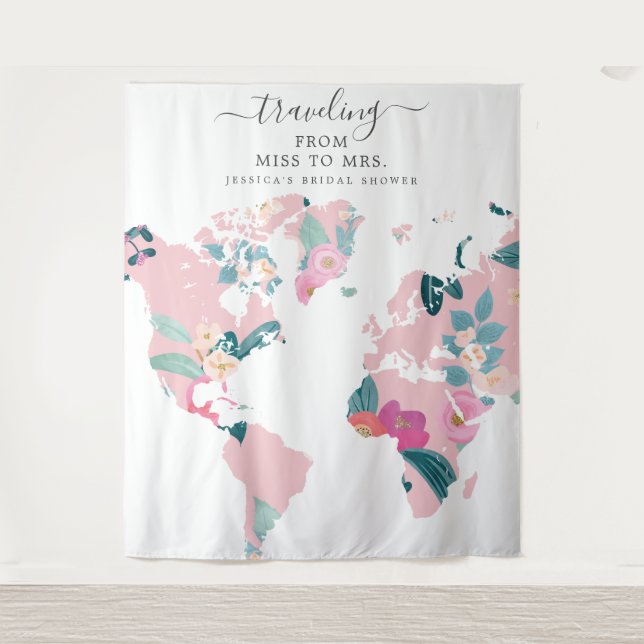 Tapete De Parede Viagem de Senhorita a Sra Fundo de Casamento (Frente)