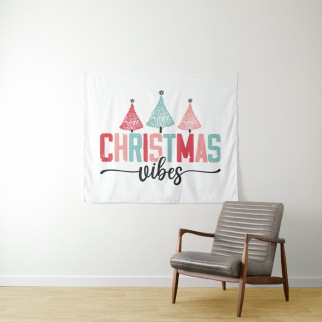 Tapete De Parede Víblias de Natal - Design de Árvore Festiva (In Situ (Horizontal))