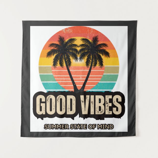Tapete De Parede Vibrações do Verão Retro (Frente)