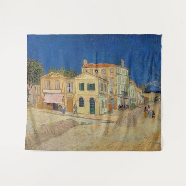 Tapete De Parede Vincent van Gogh - A Casa Amarela / A Rua (Frente (Horizontal))