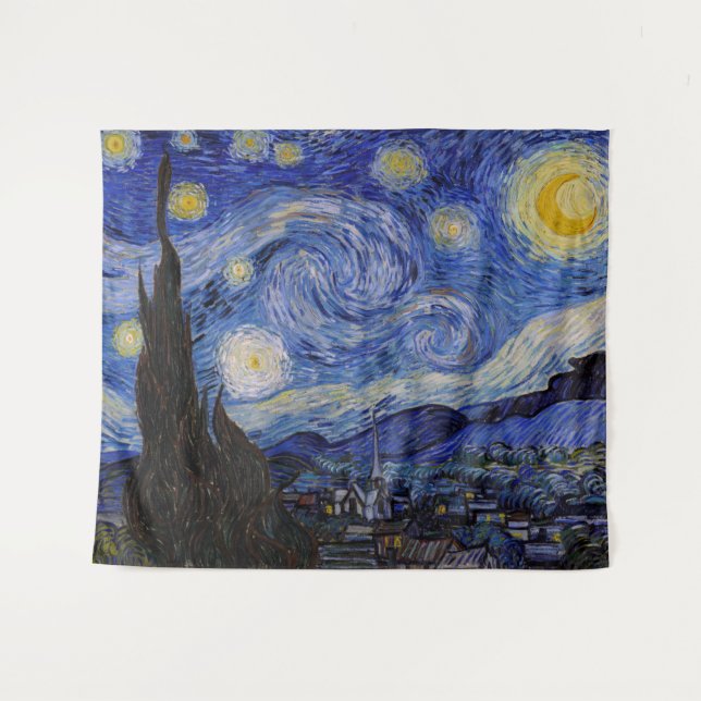Tapete De Parede Vincent Van Gogh - A noite de Starry (Frente (Horizontal))