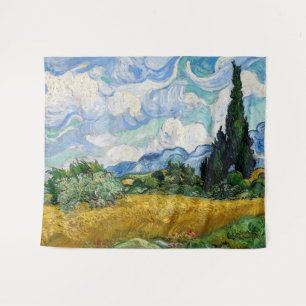 Tapete De Parede Vincent Van Gogh - Campo de Trigo com Ciprestes