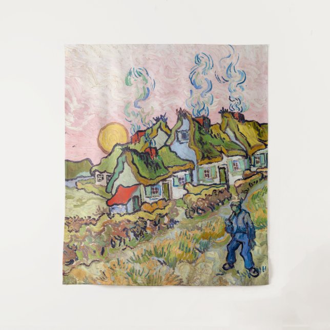 Tapete De Parede Vincent van Gogh - Casas e Figura (Frente)