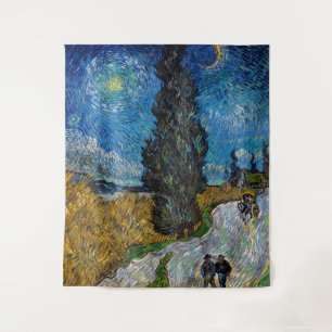 Tapete De Parede Vincent van Gogh - Estrada com Cipreste e Estrela