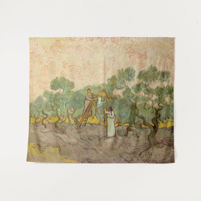 Tapete De Parede Vincent van Gogh - Mulheres Escolhendo Azeitonas (Frente (Horizontal))