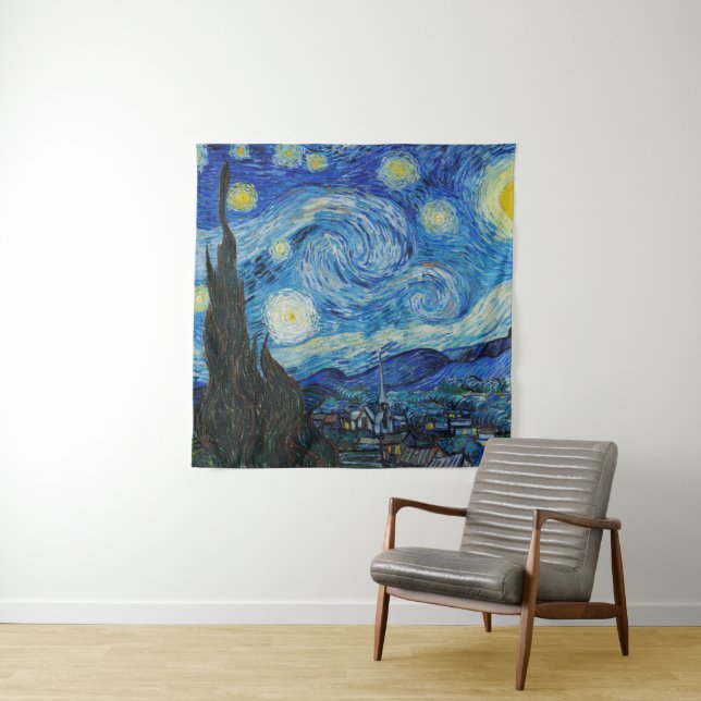 Tapete De Parede Vincent Van Gogh Na Noite Estrelada (In Situ)