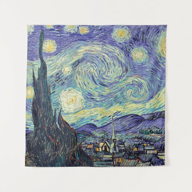 Tapete De Parede Vincent Van Gogh Na Noite Estrelada (Frente)