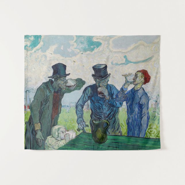 Tapete De Parede Vincent van Gogh - Os Bebidas, depois de Daumier (Frente (Horizontal))