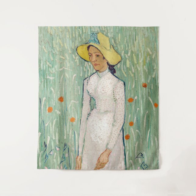 Tapete De Parede Vincent van Gogh - Rapariga de Branco (Frente)