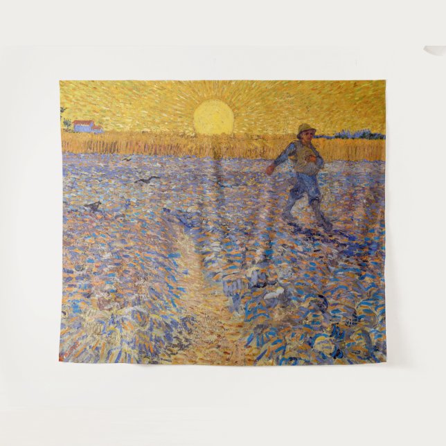 Tapete De Parede Vincent van Gogh - Sower with Setting Sun (Frente (Horizontal))