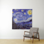 Tapete De Parede Vincent Van Gogh Starry Night Vintage Fine Art<br><div class="desc">Vincent van Gogh Starry Night Fine Art Painting Starry Night Starry Night é uma pintura do artista poste-impressionista holandês Vincent van Gogh. O céu azul à noite está cheio de nuvens, estrelas e uma lua crescente brilhante. A Noite Estrelada é a única noturna na série de visões da janela do...</div>