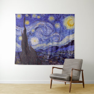 Tapete De Parede Vincent Van Gogh Starry Night Vintage Fine Art