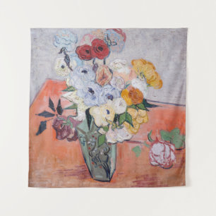 Tapete De Parede Vincent van Gogh - Vaso com Rosas & Anêmonas