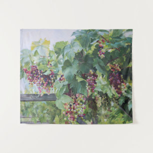 Tapete De Parede Vinícola do Vale do Loire – Pintura de Uvas France