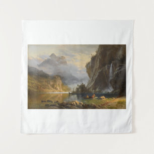 Tapete De Parede Vintage Albert Bierstadt Indians Speaking Fisherie