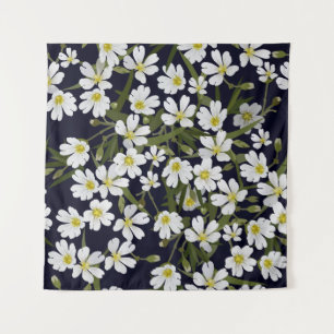 Tapete De Parede vintage brushless floral pattern with white field