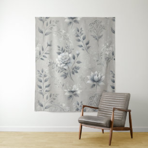 Tapete De Parede Vintage Floral Patterno sobre a Cinza russa