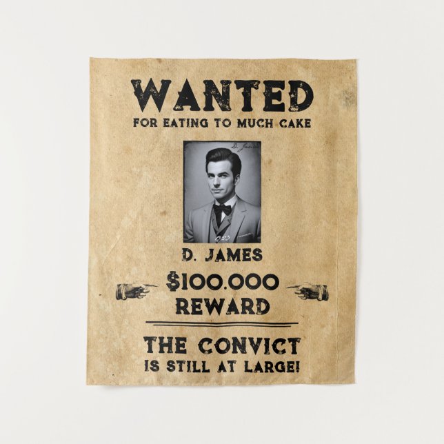 Tapete De Parede Vintage Fun Convict Reward Desejado (Frente)
