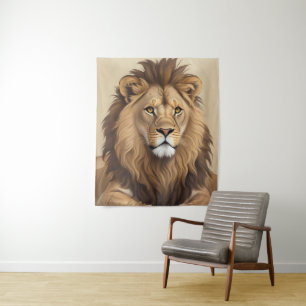 Tapete De Parede Vintage Lion Painting