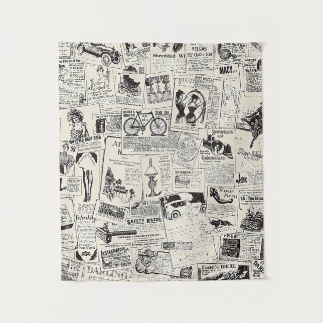 Tapete De Parede Vintage Newspaper  (Frente)