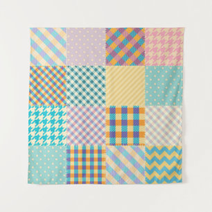 Tapete De Parede Vintage Patchwork: Textile Seamless Background (Co