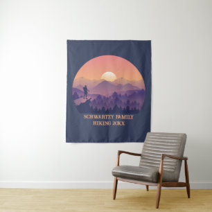 Tapete De Parede Vintage Púrpura Amarelo Hike Sunset