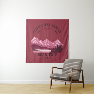 Tapete De Parede Vintage Red Mountain Lake Sunset