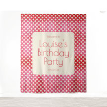 Vintage Red White Bolinhas Birthday Wall Backdrop