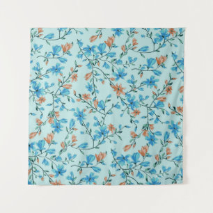 Tapete De Parede Vintage Simples: Padrão de Tecido Floral