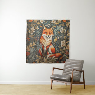 Tapete De Parede Vintage Sitting Fox William Morris Inspirou Floral