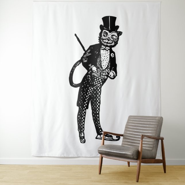 Tapete De Parede Vintage Sophisticated Opera Cat (In Situ)