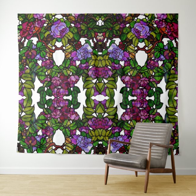 Tapete De Parede Vintage Tiffany Vidro Estido Rosas (In Situ (Horizontal))