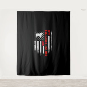 Tapete De Parede Vintage USA American Flag Best English Buldog