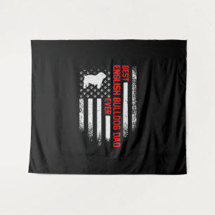 Tapete De Parede Vintage USA American Flag Best English Buldog