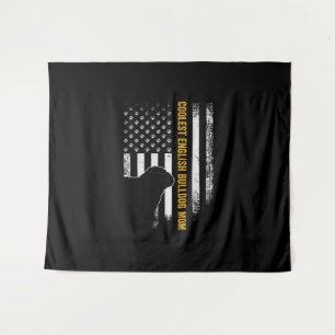 Tapete De Parede Vintage USA American Flag Coolest English Buldog