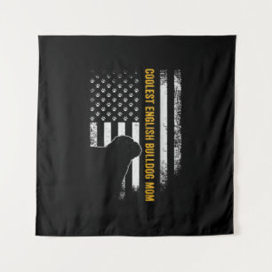 Tapete De Parede Vintage USA American Flag Coolest English Buldog