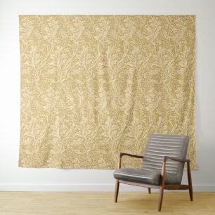 Tapete De Parede Vintage William Morris Arcadia Dourado Sem Costura