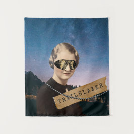 Tapete De Parede Vintage Woman Trailblazer Night Sky Pop Art