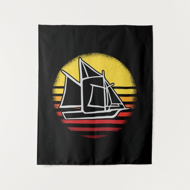 Tapete De Parede Vintagem de Retro à Vela (Frente)