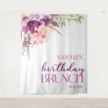 Violet Magenta Purple Floral Brunthday