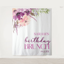Tapete De Parede Violet Magenta Purple Floral Brunthday