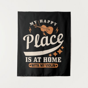 Tapete De Parede Violin - Meu Lugar Feliz Está Em Casa