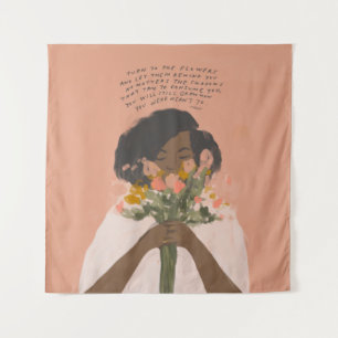 Tapete De Parede Vire para as flores, uma citação inspiradora da 