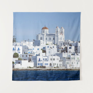 Tapete De Parede Vista da Ilha de Noussa da Aldeia Paros